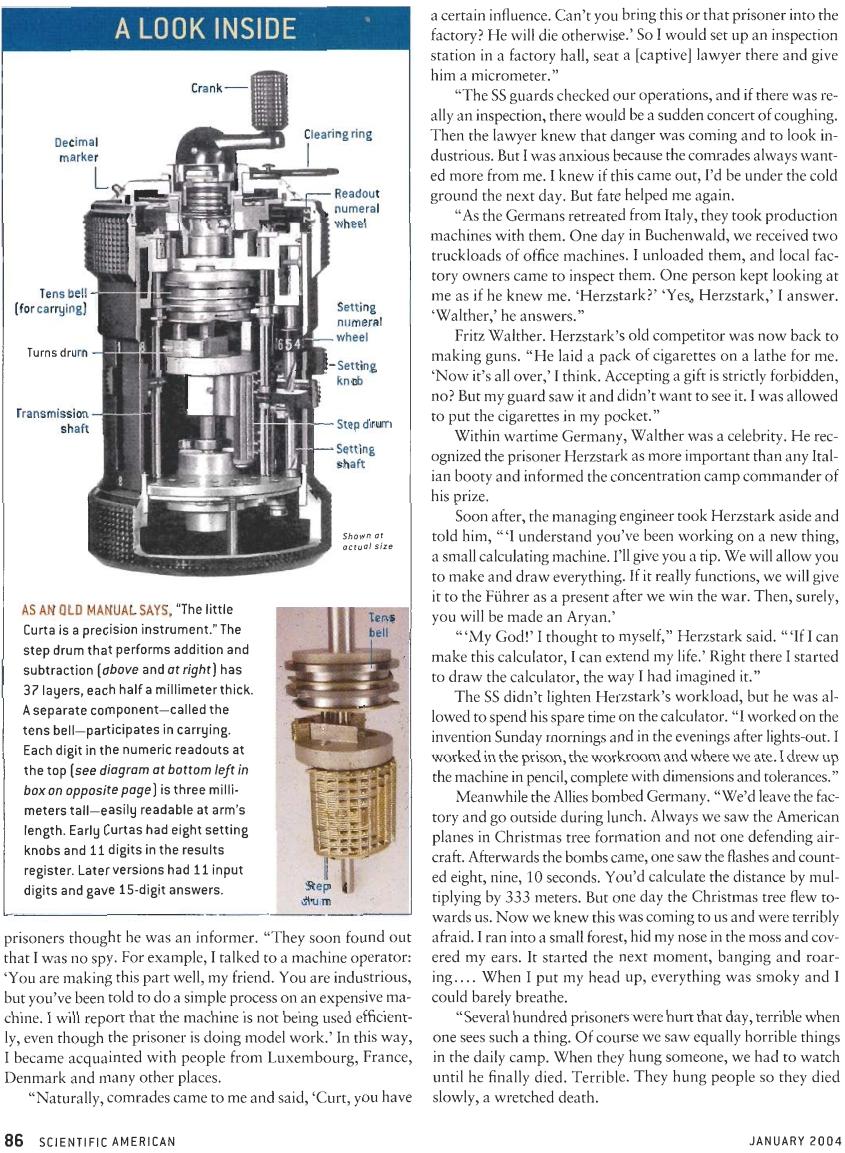 An excerpt from The Curious History of the First Pocket Calculator by Cliff Stoll Scientific American Magazine January 2004 Page 86